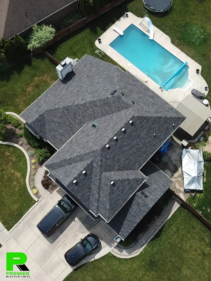 New roof from an overhead view.